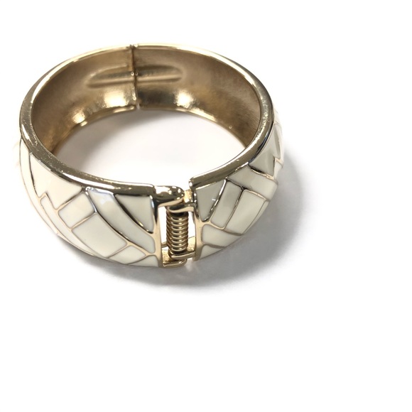 Bracelet gold and cream bangle - Picture 3 of 5